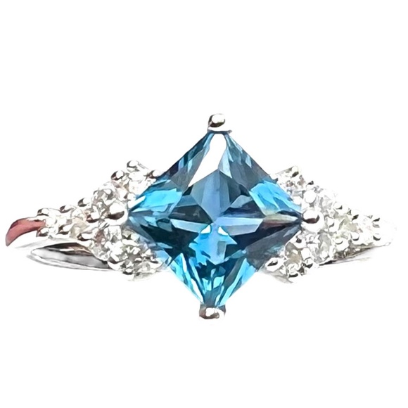 Handcrafted London Blue Topaz Ring Solid Sterling Silver , December birthstone - Picture 3 of 10